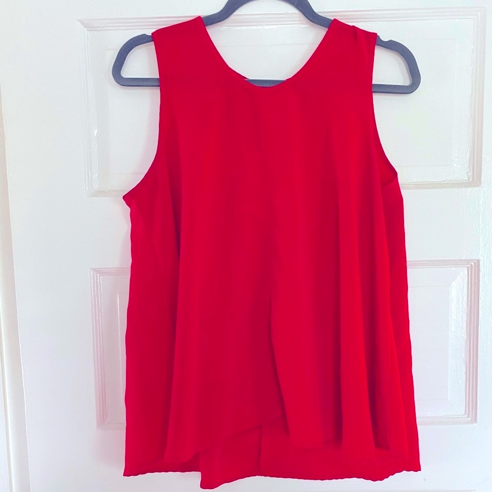 Red Sleeveless Trapeze Top